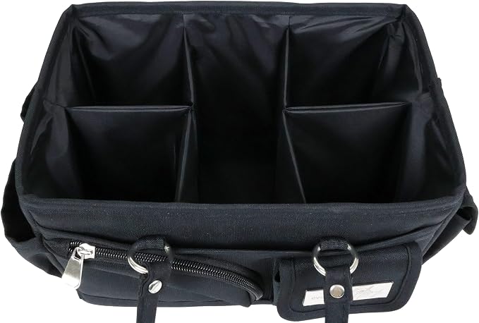 Everything Mary Junior Deluxe Store & Tote Organizer – Black Craft Tote with Handles – Collapsible Storage Caddy for Scrapbooking, Sewing, Art Supplies & DIY Creative Tools