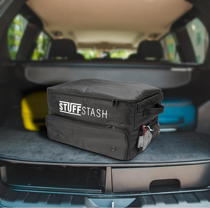 STUFFSTASH Golf Trunk Organizer for Car – Rigid, Won’t Collapse | Ventilated Shoe Compartment, Adjustable Dividers & Mesh Pockets | Golf Gift for Men & Women | Premium Car Trunk Storage Organizer