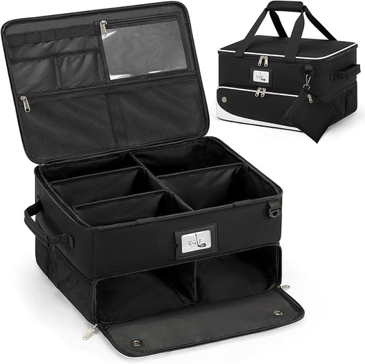 RAINSMORE Golf Trunk Organizer Golf Bag Organizers Golf Shoe Bag with Separate Ventilated Compartment for 2 Pair Shoes Golf Accessories for Balls, Gloves, Clothes