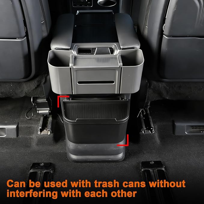 JYCDC is compatible with Toyota Sienna rear center armrest storage box,2026 2025 2024 2023 2022 second-row tissue box holder with side storage pockets, and rear seat phone tray interior trim (black).