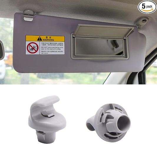 Sun Visor Holder Clips, Hook, for Nissan Sentra 2015-2019, 350Z 2003-2009, Juke 2013-2017, Plastic, No.96409CG000, Gray, 2pcs