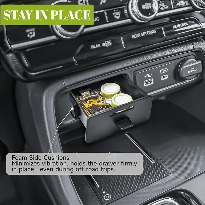 HGWEI Center Console Organizer Compatible with Honda Pilot 2023-2026 and Passport 2026 Interior Accessories, Hidden Glove Box Middle Armrest Drawer Storage Tray for Small Items (Not for Ridgeline)