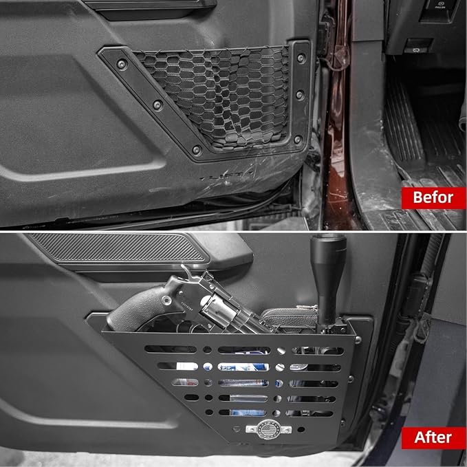 Front Door Storage Metal Box for Ford Bronco 2021-2024 Interior Storage Expansion Front Door Storage Pockets Side Insert Organizer Accessories (2-PCS)