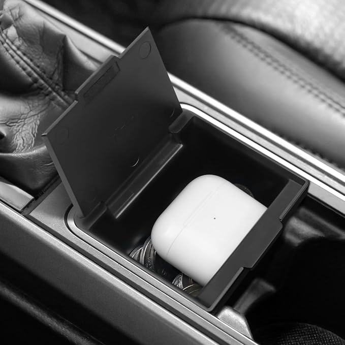 Center Console Coin Box Organizer Compatible with Toyota 2016-2020 2021 2022 2023 Tacoma Accessories ABS Material Insert Cup Holder Storage Box