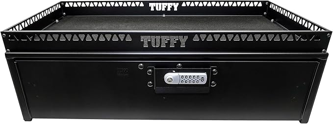 Tuffy Security Drawer with Shelf – Universal Fit for Mid-Sized SUVs | Heavy-Duty Locking Cargo Storage Box | Black Steel, 85 lb Capacity
