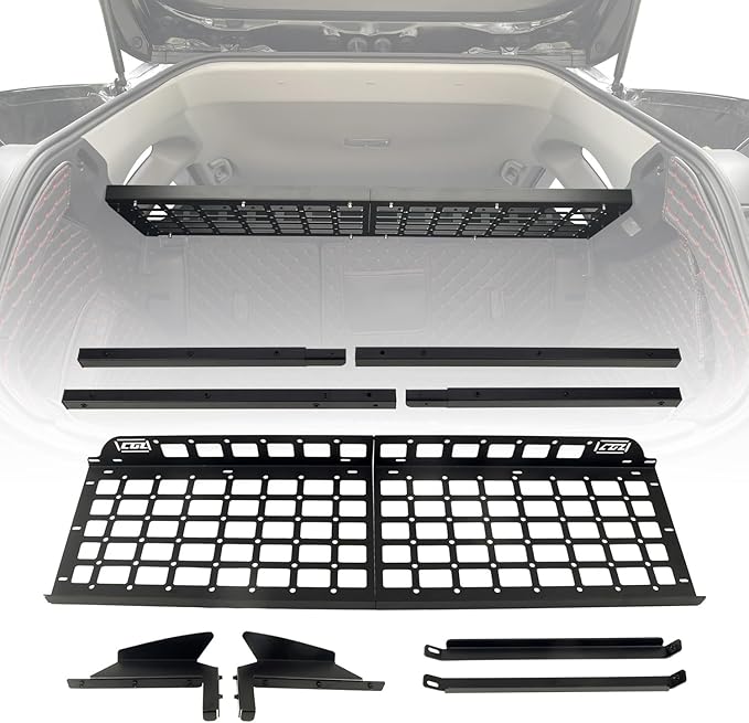 HIGH FLYING for Toyota RAV4 2019-2025 Car Accessories Modular Storage Molle Panel Cargo Shelf Organizer Luggage Carrier Rack Aluminum Alloy (with Split Cross Bar)