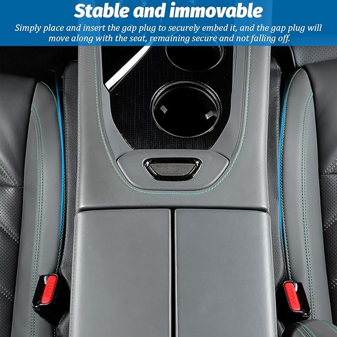 Zpana 2PCS Car Seat Gap Filler, Seat Side Guard Gap Stopper Blocker to Stop Things from Dropping, No-Drop Soft Automotive Interior Crevice Catcher Plug, Universal Fit (Light Blue)