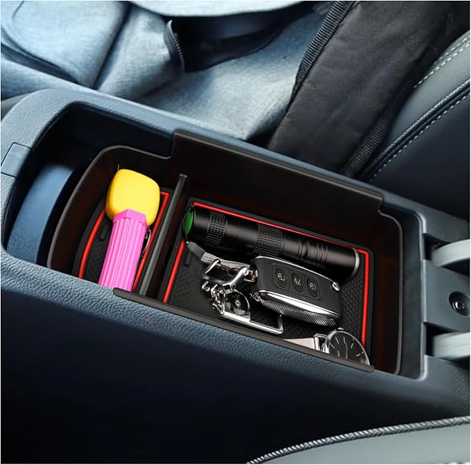 SXCY Fit for 2025 2026 Buick Envista Console Organizer Tray for 2024 2025 2026 Buick Envista Accessories Armrest Console Tray for 2024 2025 2026 Buick Envista Console Organizer (red)