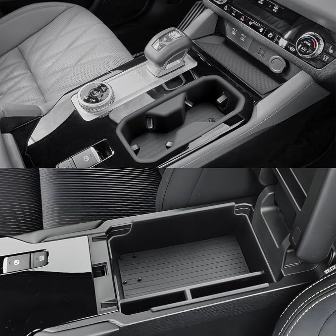 CDEFG 2Pcs for 2025 2026 Mitsubishi Outlander Center Console Organizer for 2025 2026 Mitsubishi Outlander Accessories Middle Console & Cup Holder Cover (for Gas Version Only)