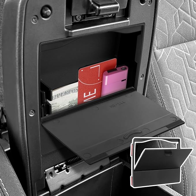 Center Console Hidden Box Organizer Compatible with Toyota 2016-2020 2021 2022 2023 Tacoma Accessories ABS Material Secret Compartment