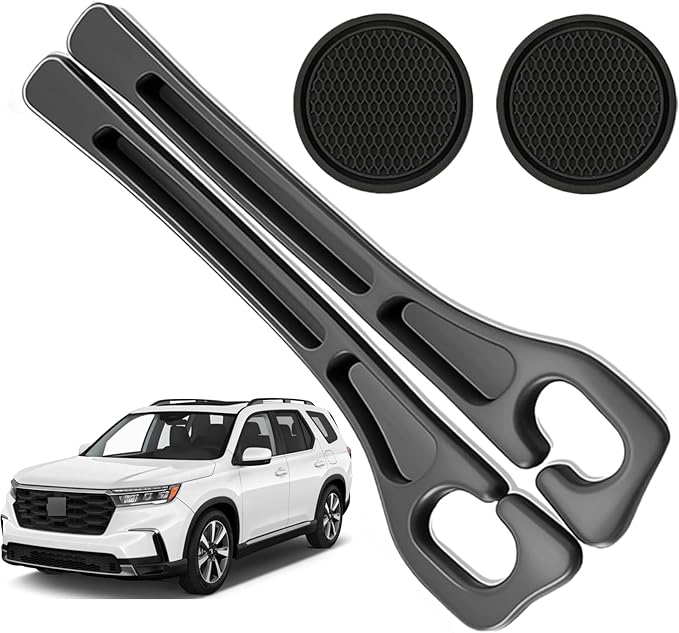 Car Seat Gap Filler Compatible with Honda Pilot Accessories Seat Gap Plug Blocker with Storage Slot Organizer Non-Slip Car Cup Holder Coaster Black 2 Pack