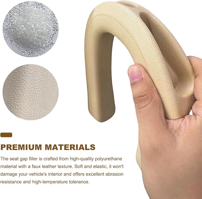 Sun Walker 2 PCS Car Seat Gap Filler Organizer, No Drop Vehicle Console Side Gap Filler with Storage Slot, Universal Seam Plug Organizer Between Seat & Console, Car Accessories (Beige)