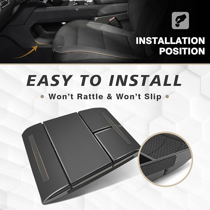 Muslogy Center Console Organizers Compatible with 2024 2025 2026 GMC Acadia & Chevy Traverse Accessories Interior Storage Insert Tray Secret Compartment(Lower Center Console Organizer+Hidden Box)