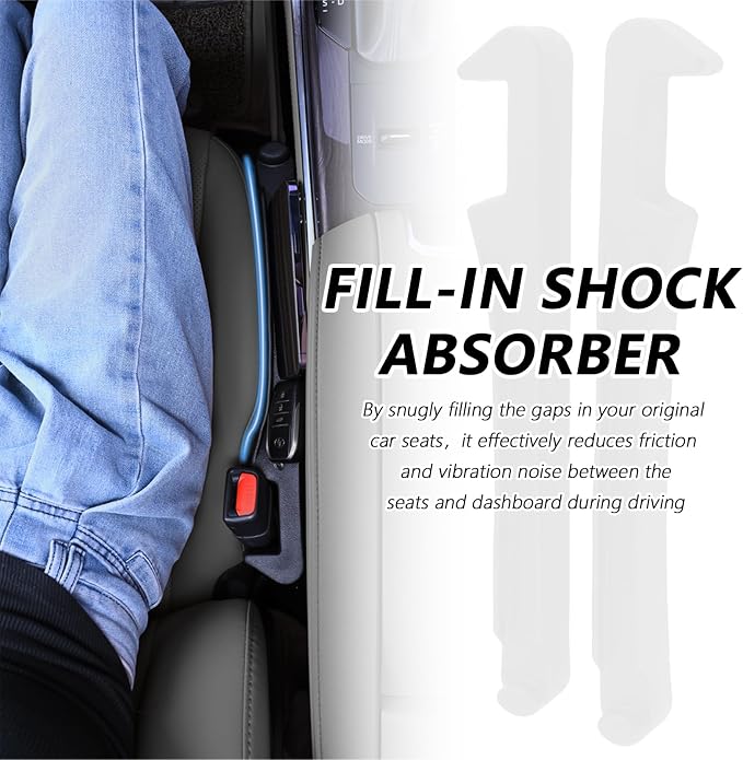 2PCS Car Seat Gap Filler Organizer,Car Seat Gap Plug with Storage Slot & Cars Hook for Phone/Keys/Umbrella,Universal in Between Cars Seats Catcher for 1.38-1.5" Gaps