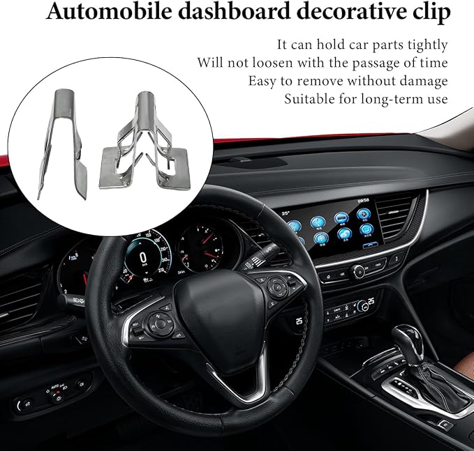 KVAEY 240PCS Car Dashboard Trim Clips, 12 Sizes Metal Dash Panel Retainer Auto Interior Trim Clips Kit, Universal U-Clip Trim Moulding Clip Fasteners Replacement for Most Cars
