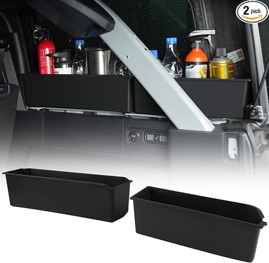 Trunk Storage Tray Organizers Rear Cargo Side Box Applicable to Ford Bronco 2021 2022 2023 4 Door, Trunk Caddy Box, Internal Accessories, Black Matte Finish (Right Storage Box)