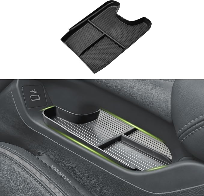 HGWEI Center Console Organizer Compatible with Honda HRV 2023 2024 2025 2026 2027 Interior Accessories, Lower Armrest Storage Box Insert Tray Floor Compartment Holder Black Trim