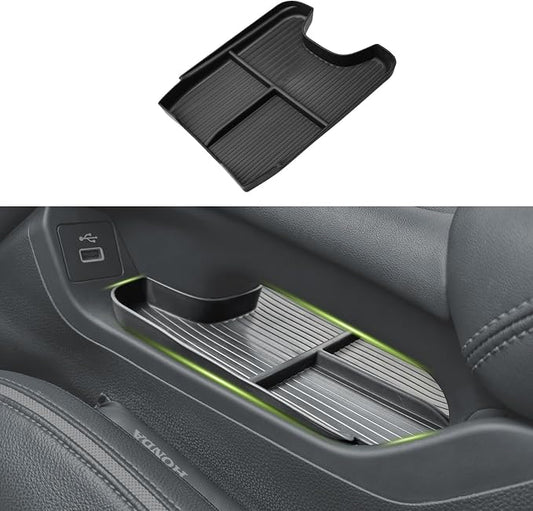 HGWEI Center Console Organizer Compatible with Honda HRV 2023 2024 2025 2026 2027 Interior Accessories, Lower Armrest Storage Box Insert Tray Floor Compartment Holder Black Trim