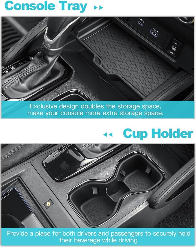 CDEFG 2Pcs for 2025 Nissan Frontier Center Console Organizer for 2022-2025 Nissan Frontier Accessories Middle Console Storage Box Cup Holder
