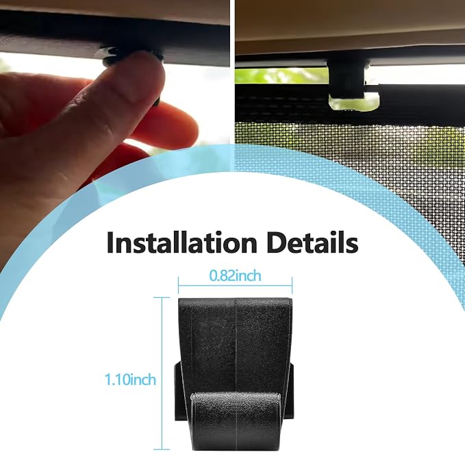 2PCS Window Shade Hook Compatible with Chrysler Pacifica Voyager 2017 2018 2019 2020 2021 2022 Replaces 5XR76DX9AA, Door Sun Shade Hook Clips
