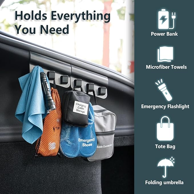 Upgraded Rear Trunk Grocery Bag Hook for 2025-2026 Tesla Model Y Juniper, High-Strength ABS Trunk Organizer Hook, Interior Storage Accessory (1-Pack)