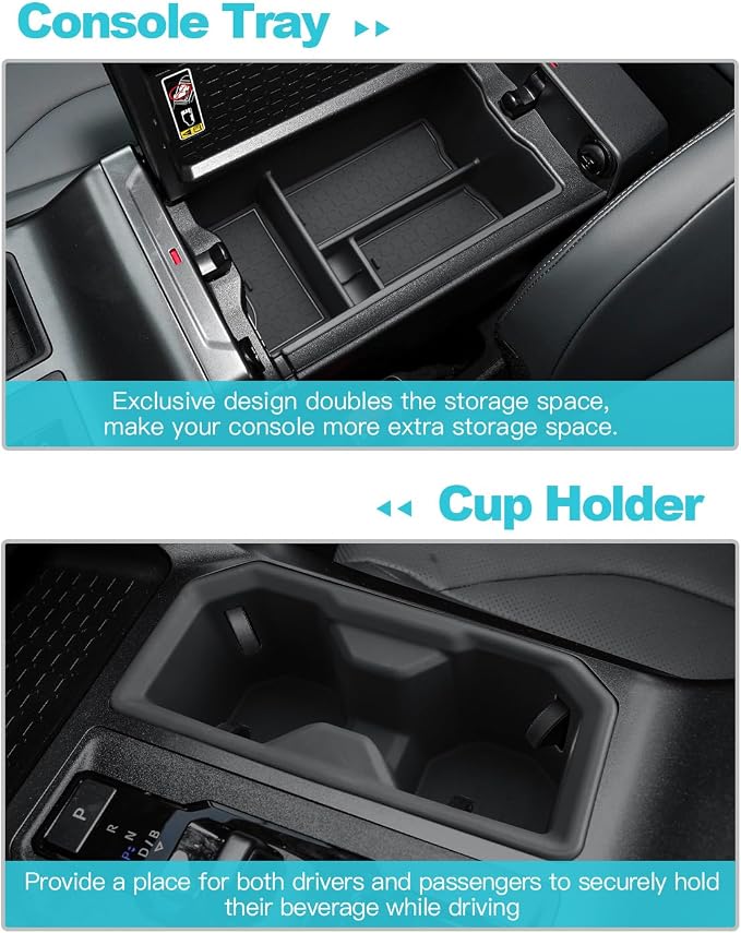 CDEFG 3Pcs for 2026 Toyota RAV4 Center Console Organizer for 2026 Toyota RAV4/ 2026 Toyota RAV4 Hybrid Accessories Middle Console Armrest Tray & Passenger Side Storage Box & Cup Holder