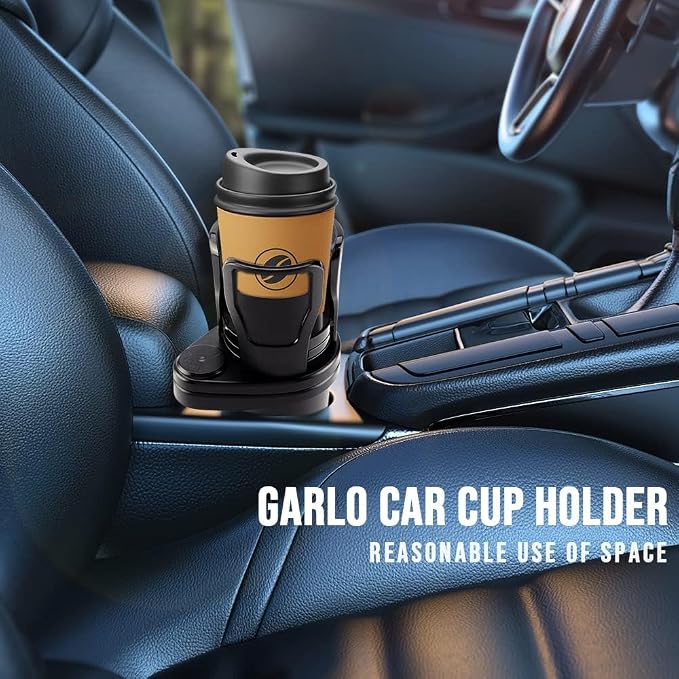 Car Cup Holder Expander for Tesla Model 3 2019-2025, Cup Holder Adapter with Expandable Arm and Adjustable Base,Carbon Black
