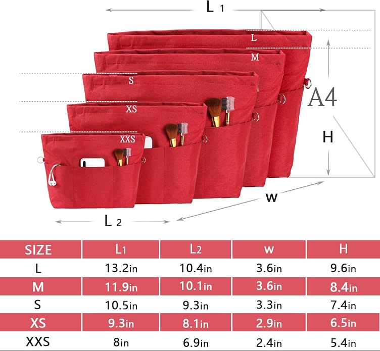 VANCORE Purse Organizer Insert for Handbags,Tote Bag Organizer Insert with Zipper Bag,Premium Handbag Organizer Inside Liner for Women