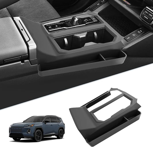 SKTU for 2026 Toyota RAV4 Gear Shift Panel for 2026+ Toyota RAV4 (LE/SE/XLE Premium/Woodland/XSE/Limited) Center Console Organizer 2026 RAV4 Accessories Rubber Passenger Side Storage Box Durable
