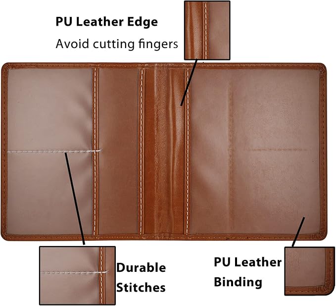 Car Registration and Insurance Holder, 5.5 x 5 Inch PU Leather Vehicle Glove Box Organizer Wallet Case Organizer for Insurance Card, Driver License, Essential Document, Paperwork