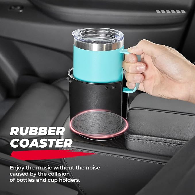 KEMIMOTO Universal Cup Holder Expander Compatible with Hydro Flask, Yeti, 18-40oz 3.0in-3.8in Diameter Bottles - fit 3.2in Diameter Cup Holder for Car, RV, Truck, UTV, Golf Cart
