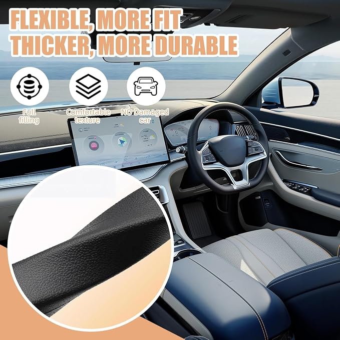 Car Seat Gap Filler Set of 2, Premium Interior Car Accessories, Multifunctional Car Storage Solution with Non-Slip Design, Fits Most Vehicles (Dark)