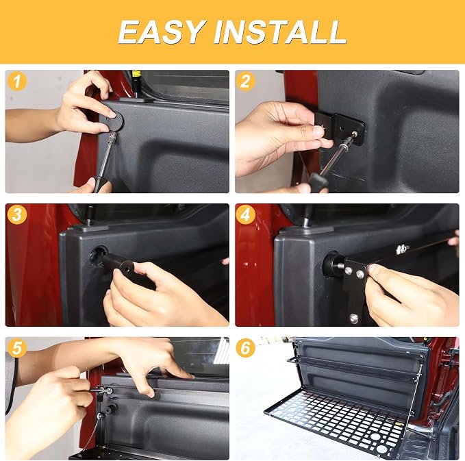 Tailgate Foldable Storage Holder for Toyota FJ Cruiser 2007-2021, Aluminum Alloy Interior Multifunctional Storage Rack Trunk Organizer Tray Shelf Accessories