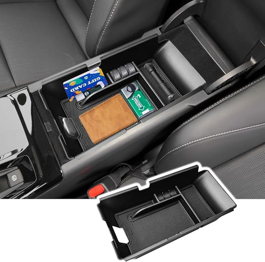 Center Console Organizer Tray for 2025 Toyota Camry LE/SE/XLE/XSE Accessories - Middle Console Armrest Storage Box Organizer Tray Insert Black Trim