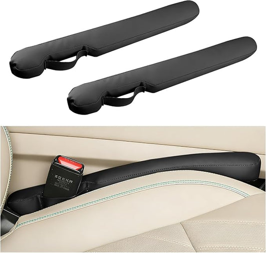 2PCS Car Seat Gap Filler, Soft Foam Automotive Organizer to Fill The Gap Between Seats Console Stop Things from Dropping, Vehicle Seat Side Gap Stopper, Universal for Truck SUV (Black)