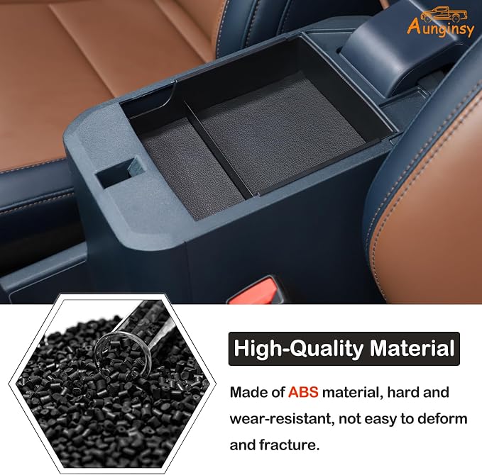 Aunginsy Car Armrest Box Storage Box Compatible with Ford Maverick 2022-2025 2026, Truck Center Console Organizer Tray Armrest Storage Accessory Container Storage Box With Mat ABS Interior Accessories