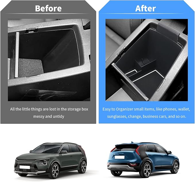 YEE PIN for 2023 NIRO SG2 Console Tray 2023 NIRO SG2 Center Console Organizer fit for 2022 2023 NIRO SG2 Accessories 2022 NIRO EV Tray Organizer 2022 NIRO SG2 Storage Box Insert Tray(White Mat)