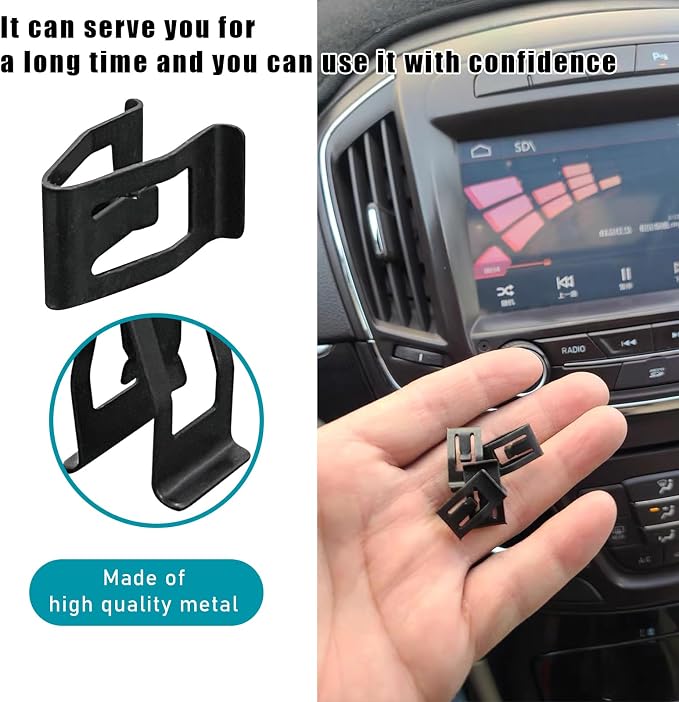Augeny 10 PCS Dashboard Trim Clips, Metal Car Front Console Dash Retainer, Universal Automotive Dashboard Trim Clip, Vehicle Interior Clip Fasteners Replacement for Most Cars