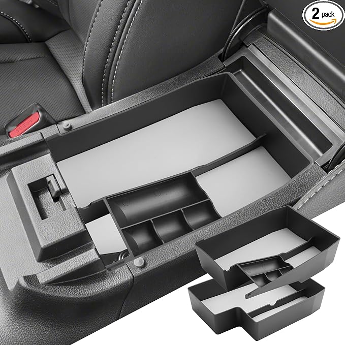 SHAOHAO 2PCS 2025 Outback Center Console Organizer for 2020 2021 2022 2023 2024 2025 Subaru Outback Legacy Accessories Console Tray Outback Legacy 2024 2025 Storage Box Insert Tray