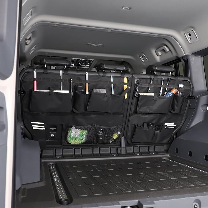 Car Trunk Organizer Compatible with INEOS Grenadier 2020-2024, Back Seat Trunk Organizer, Hanging Car Organizer Trunk Foldable Cargo Storage with Adjustable Straps Large Capacity