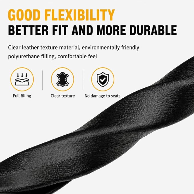 2PCS Car Seat Gap Filler and Organizer, Universal Console Catcher Fill The Gap Between Seat and Console, Anti-Drop Organizer | Suitable for Most car Models.（Black）
