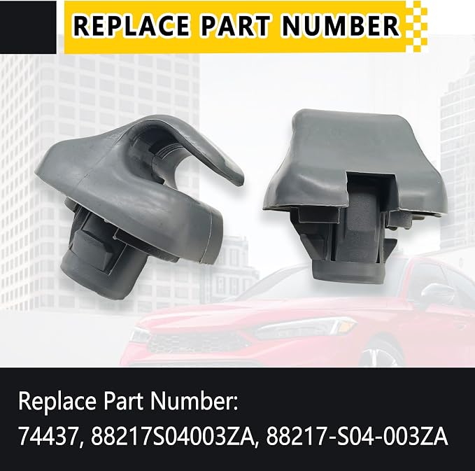 2PCS Sunvisor Clip Hook, Sun Visor Retainer Clip Replace 888217-S01-A01ZA, Compatible with Accord 1998-2007 Civic 1996-2004 CR-V 2007-2011 Element 2003-2005 Odyssey 1999-2010 (Gray)