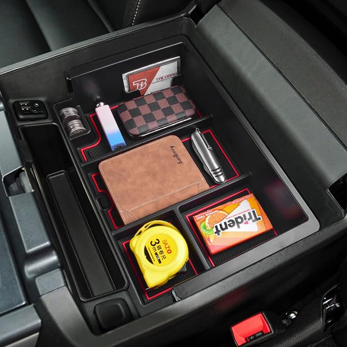 Center Console Organizer Fit Sierra/Silverado 1500 & Yukon/Tahoe/Suburban | Full Coverage, Compatible with 2014-2018 GMC Sierra 1500 /Chevy Silverado 1500,2015-2020 Yukon XL/Tahoe/Suburban