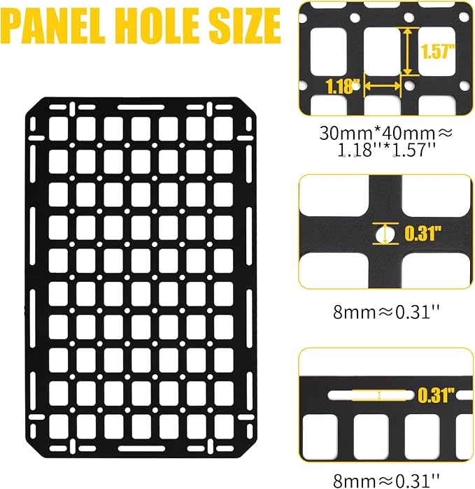 Tactical Seat Back Molle Panel Compatible with 2015-2026 Ford F150 Tactical Seat Back Organizers Rigid Molle Panel Seat Back Storage Shelf Organizer 2025 Ford F-150 Accessories (One Piece)