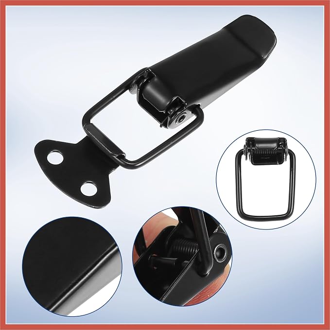 ACROPIX Universal Car Bumper Security Hook Lock Clips Quick Release Hook Clips for Car Trunk Quick Release Fasteners for Trunk Bumpers Fenders Black 80x28mm 2pcs Car Parts