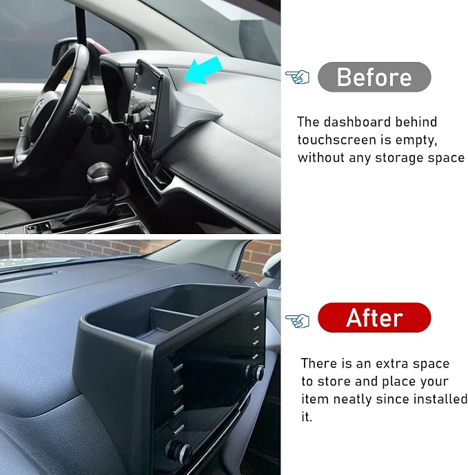 TTCR-II Compatible with Toyota Sienna Dash Organizer Tray 2021-2024, for Sienna Dash Console Organizer 2021-2024 Rear Screen Storage Tray (Not for 2025 Version)
