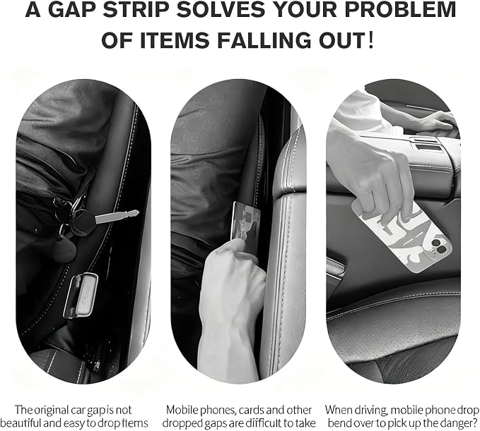 Car Seat Gap Filler Set of 2, Car Accessories Interior Organizer, Seat Gap Plug Fit Sedan SUV Truck, Beige