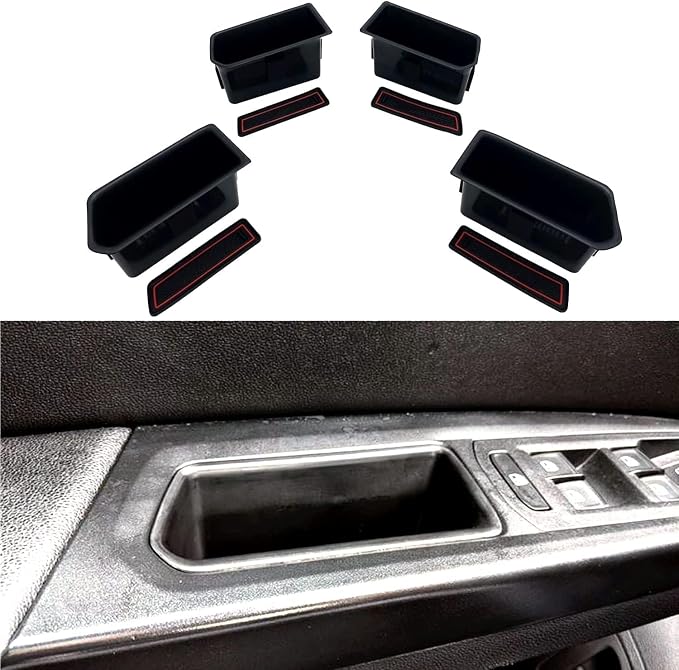 Compatible with VW Atlas and Cross Sport 2018 2019 2020 2021 2022 2023 Accessories Door Grab Handle Storage Box Organizer Tray (Not fit for 2024)