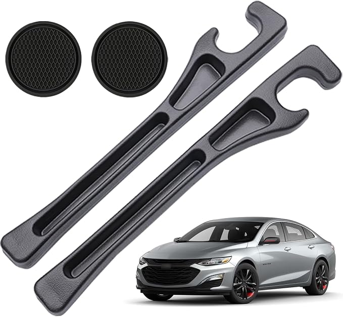 Pukonger Car Seat Gap Filler Compatible with Chevy Trax Malibu Equinox Accessories Seat Gap Plug Blocker with Storage Slot Organizer Non-Slip Car Cup Holder Coaster 2 Pack Black