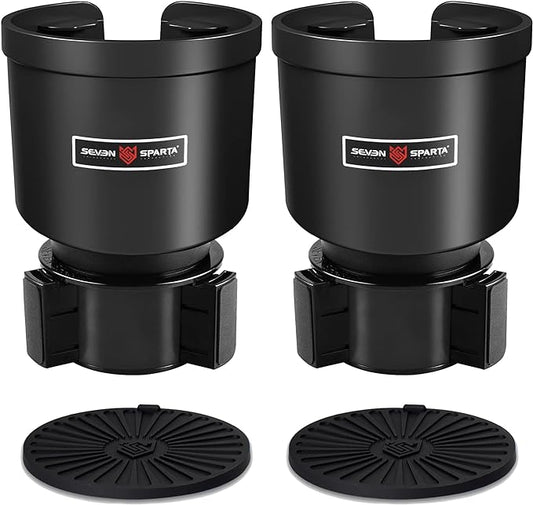 Upgraded Car Cup Holder Expander Adapter with Offset Adjustable Base, Compatible with Yeti 14/24/36/46oz Ramblers, Hydro Flasks 32/40oz, Other Large Bottles Mugs in 3.5"-4.0", 2 Pack